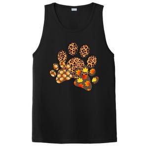 Hello Fall Autumn Leaf Pumpkin Dog Paw Print Puppy Owner PosiCharge Competitor Tank