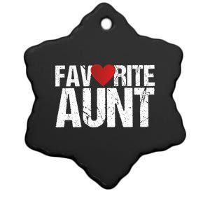 Heart Favorite Aunt Funny Gift Ceramic Star Ornament