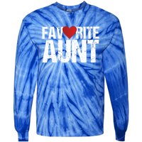 Heart Favorite Aunt Funny Gift Tie-Dye Long Sleeve Shirt