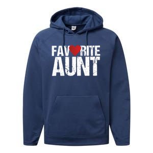 Heart Favorite Aunt Funny Gift Performance Fleece Hoodie