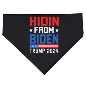 Hidin From Biden Trump 2024 Funny Anti Joe Biden USA-Made Doggie Bandana