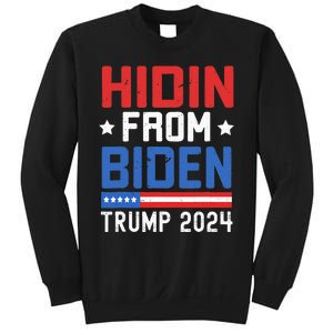 Hidin From Biden Trump 2024 Funny Anti Joe Biden Sweatshirt