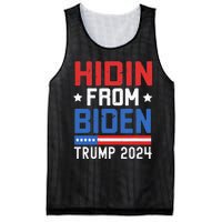 Hidin From Biden Trump 2024 Funny Anti Joe Biden Mesh Reversible Basketball Jersey Tank