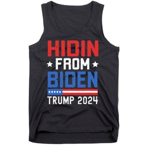 Hidin From Biden Trump 2024 Funny Anti Joe Biden Tank Top