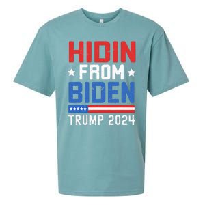 Hidin From Biden Trump 2024 Funny Anti Joe Biden Sueded Cloud Jersey T-Shirt