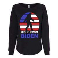 Hidin From Biden Anti Joe Biden 2020 Election Hiding Bigfoot Womens California Wash Sweatshirt