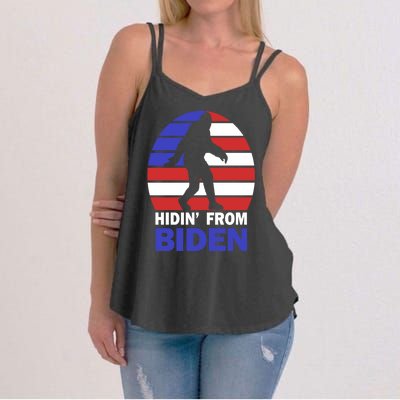 Hidin From Biden Anti Joe Biden 2020 Election Hiding Bigfoot Women's Strappy Tank