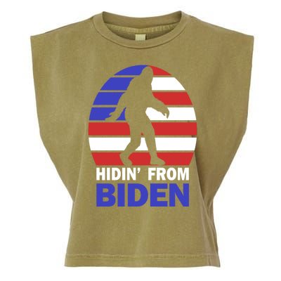 Hidin From Biden Anti Joe Biden 2020 Election Hiding Bigfoot Garment-Dyed Women's Muscle Tee