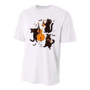 Halloween Funny Band Musical Cats Cello Trumpet Youth Performance Sprint T-Shirt