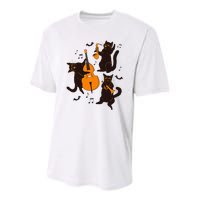 Halloween Funny Band Musical Cats Cello Trumpet Youth Performance Sprint T-Shirt