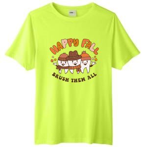 Happy Fall Brush Them All Dentist Teeth Thanksgiving Squad Tall Fusion ChromaSoft Performance T-Shirt