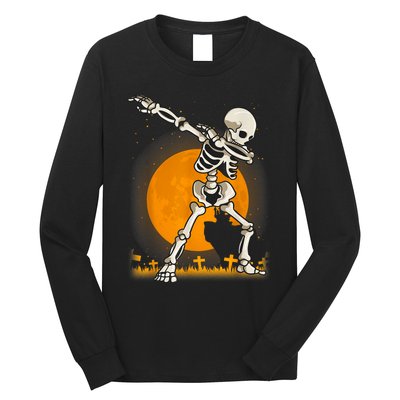 Halloweens For Boy Girl Dabbing Skeleton Costume Long Sleeve Shirt