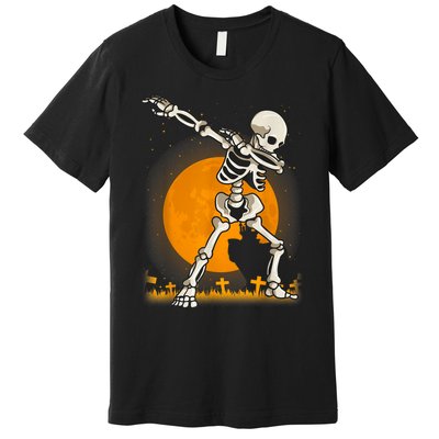 Halloweens For Boy Girl Dabbing Skeleton Costume Premium T-Shirt