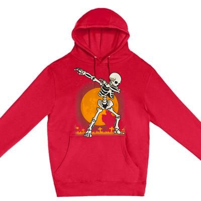 Halloweens For Boy Girl Dabbing Skeleton Costume Premium Pullover Hoodie