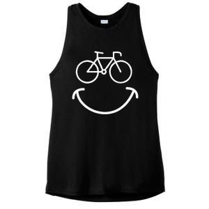 Happy Face Bike Cycling And Cyclist Ladies PosiCharge Tri-Blend Wicking Tank