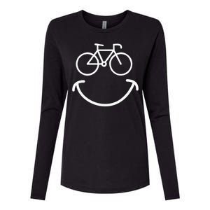 Happy Face Bike Cycling And Cyclist Womens Cotton Relaxed Long Sleeve T-Shirt