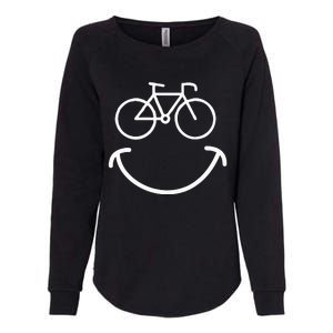 Happy Face Bike Cycling And Cyclist Womens California Wash Sweatshirt