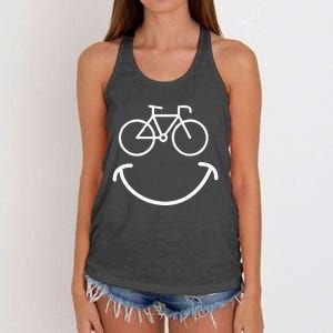 Happy Face Bike Cycling And Cyclist Women's Knotted Racerback Tank