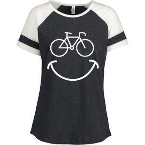 Happy Face Bike Cycling And Cyclist Enza Ladies Jersey Colorblock Tee