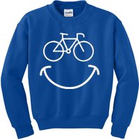 Happy Face Bike Cycling And Cyclist Kids Sweatshirt