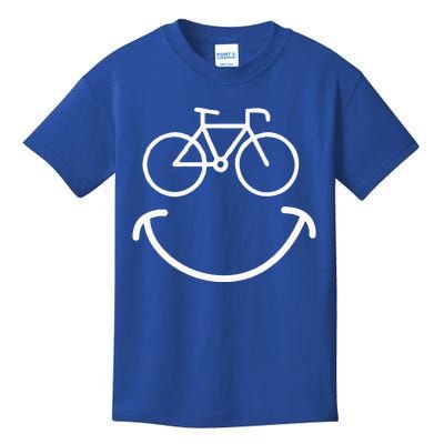 Happy Face Bike Cycling And Cyclist Kids T-Shirt