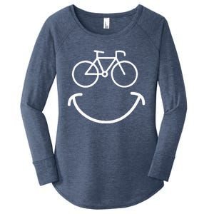 Happy Face Bike Cycling And Cyclist Women's Perfect Tri Tunic Long Sleeve Shirt