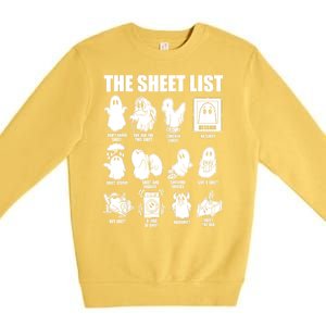 Halloween Funny Boo Sheet Ghost The Sheet List Gift Premium Crewneck Sweatshirt