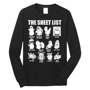 Halloween Funny Boo Sheet Ghost The Sheet List Gift Long Sleeve Shirt