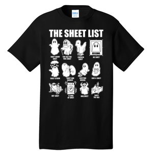 Halloween Funny Boo Sheet Ghost The Sheet List Gift Tall T-Shirt