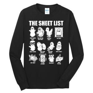 Halloween Funny Boo Sheet Ghost The Sheet List Gift Tall Long Sleeve T-Shirt