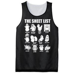 Halloween Funny Boo Sheet Ghost The Sheet List Gift Mesh Reversible Basketball Jersey Tank