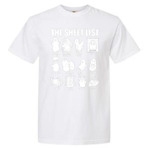 Halloween Funny Boo Sheet Ghost The Sheet List Gift Garment-Dyed Heavyweight T-Shirt