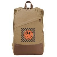 Happy Face Basketball Lover Smile Face Funny Smiling Cotton Canvas Backpack