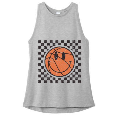 Happy Face Basketball Lover Smile Face Funny Smiling Ladies PosiCharge Tri-Blend Wicking Tank