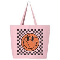 Happy Face Basketball Lover Smile Face Funny Smiling 25L Jumbo Tote