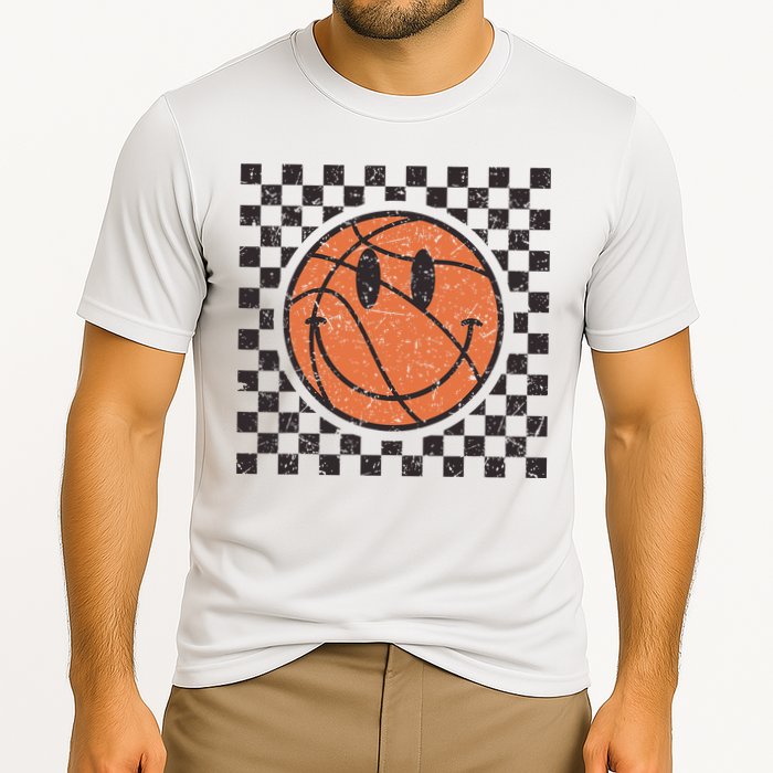 Happy Face Basketball Lover Smile Face Funny Smiling Performance Shirt