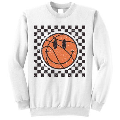 Happy Face Basketball Lover Smile Face Funny Smiling Sweatshirt