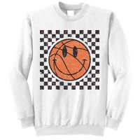 Happy Face Basketball Lover Smile Face Funny Smiling Sweatshirt