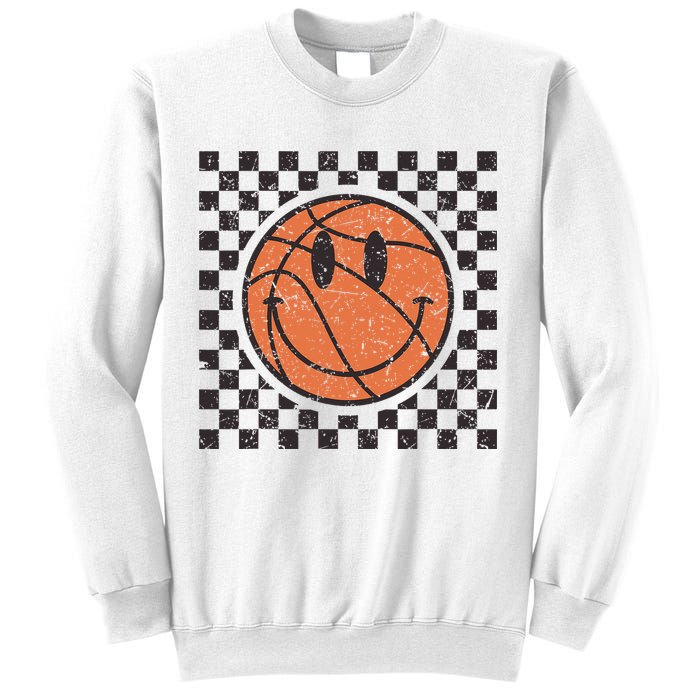 Happy Face Basketball Lover Smile Face Funny Smiling Sweatshirt