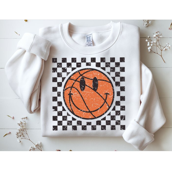 Happy Face Basketball Lover Smile Face Funny Smiling Sweatshirt