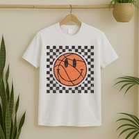 Happy Face Basketball Lover Smile Face Funny Smiling T-Shirt