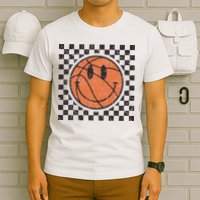 Happy Face Basketball Lover Smile Face Funny Smiling T-Shirt