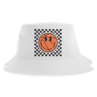 Happy Face Basketball Lover Smile Face Funny Smiling Sustainable Bucket Hat