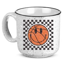 Happy Face Basketball Lover Smile Face Funny Smiling 15oz Campfire Ceramic Mug