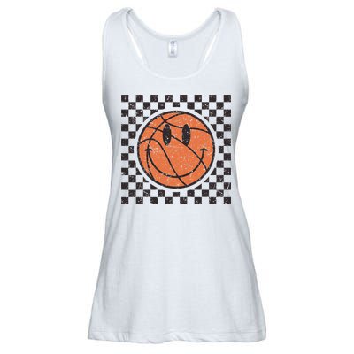 Happy Face Basketball Lover Smile Face Funny Smiling Ladies Essential Flowy Tank
