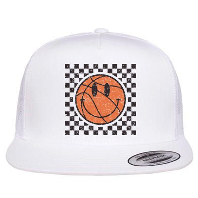 Happy Face Basketball Lover Smile Face Funny Smiling Flatbill Hat