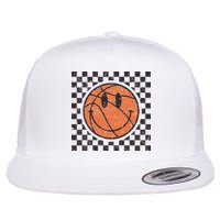 Happy Face Basketball Lover Smile Face Funny Smiling Flat Bill Trucker Hat