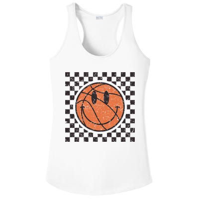 Happy Face Basketball Lover Smile Face Funny Smiling Ladies PosiCharge Competitor Racerback Tank