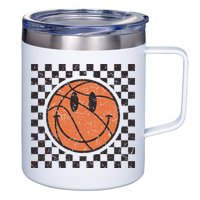 Happy Face Basketball Lover Smile Face Funny Smiling 12oz Stainless Steel Coffee Mug
