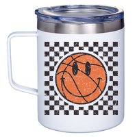 Happy Face Basketball Lover Smile Face Funny Smiling 12oz Stainless Steel Coffee Mug
